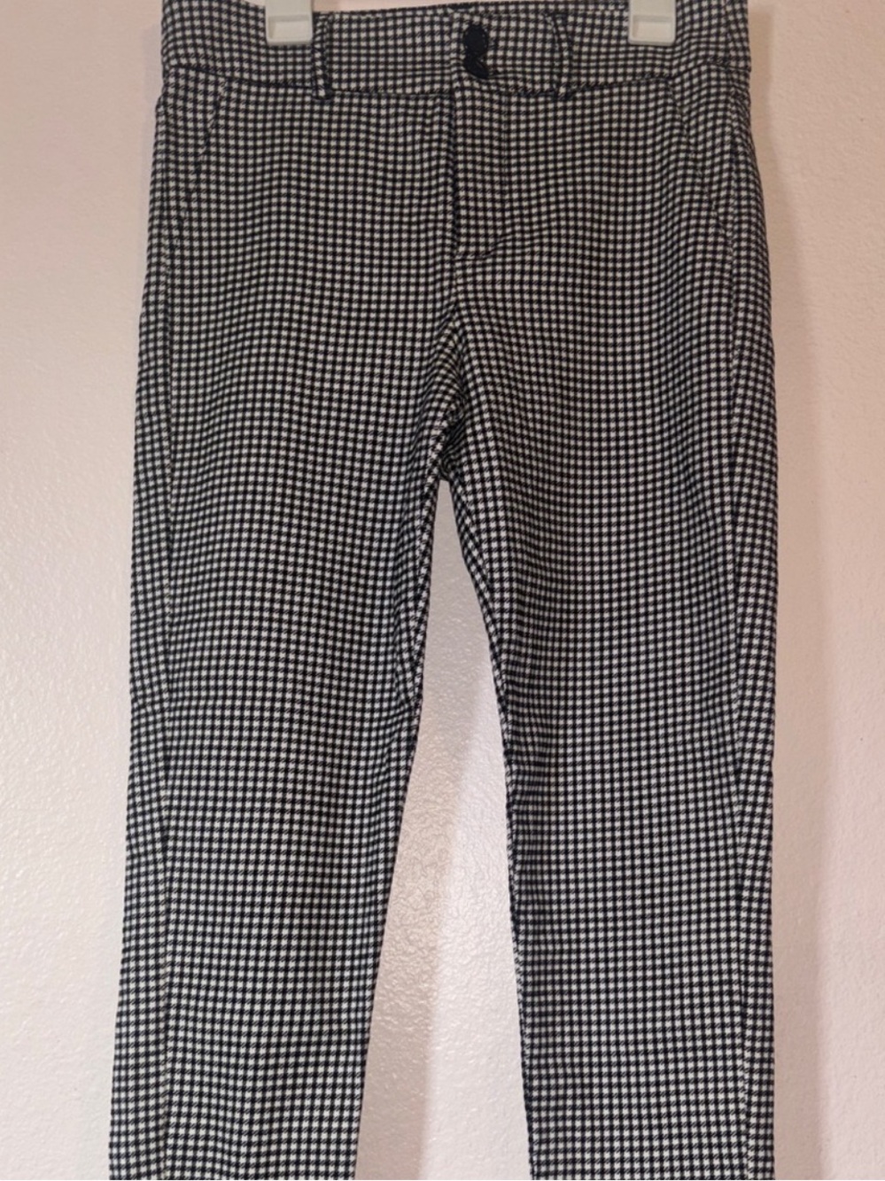 Womans Black and White Checkered Pants, Size S